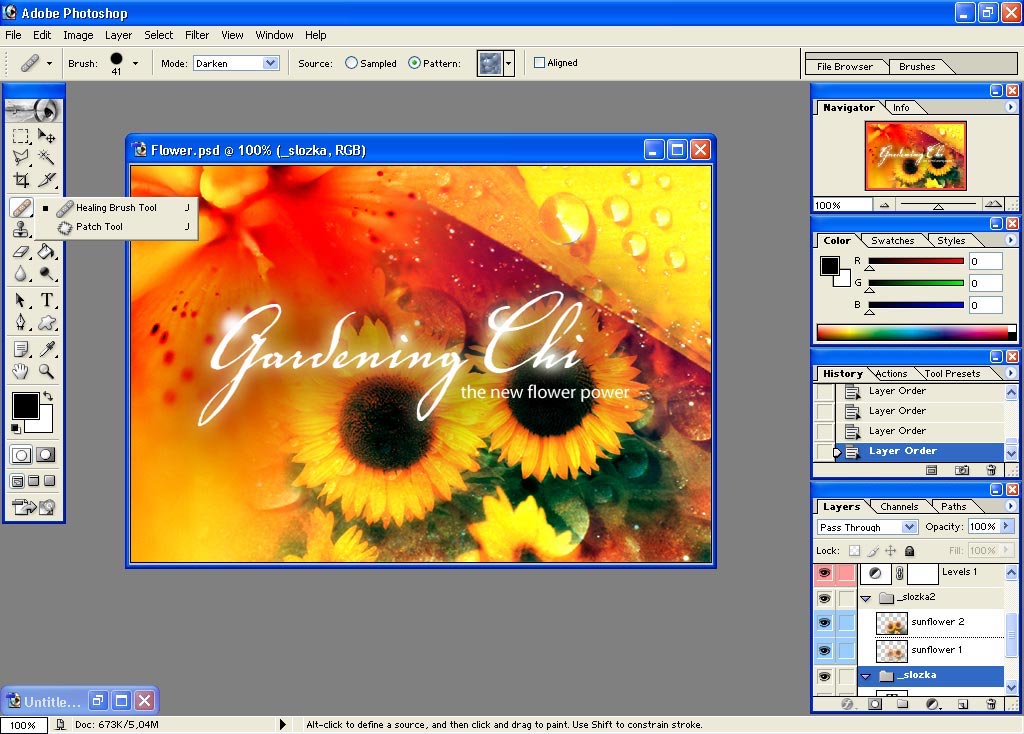 Adobe Photoshop 7.0 for Windows Workspace (2002)
